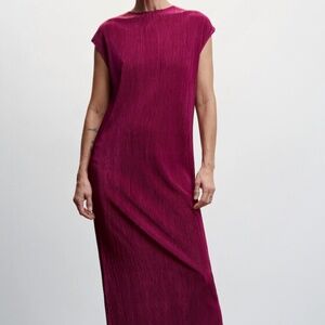 Mango Pleated Long Dress